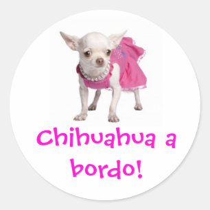 Adesivo - Chihuahua ein bordo! Runder Aufkleber