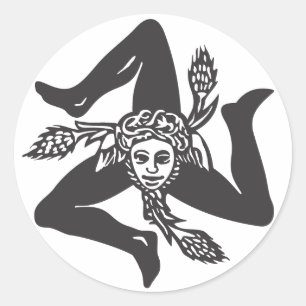 Adesivo Circolare TRINACRIA Runder Aufkleber