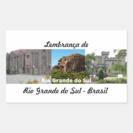 Adesivo lembrança de Rio Grande do Sul - Brasil Rechteckiger Aufkleber