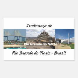 Adesivo lembrança de Rio Grando do Norte Brasil Rechteckiger Aufkleber