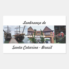 Adesivo lembrança de Santa Catarina Brasil Rechteckiger Aufkleber