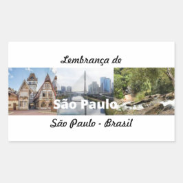 Adesivo lembrança de São Paulo Brasil Rechteckiger Aufkleber