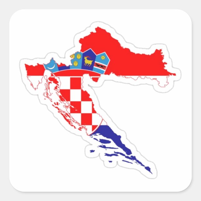 Adesivo recuerdo de Croacia Quadratischer Aufkleber (Vorderseite)