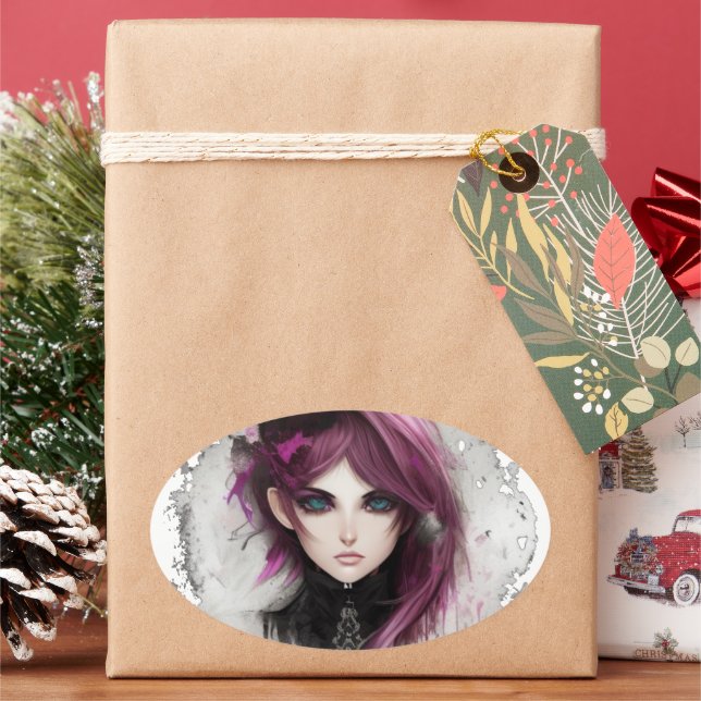 Adesivo RPG elfa maga Ovaler Aufkleber (Feiertag)