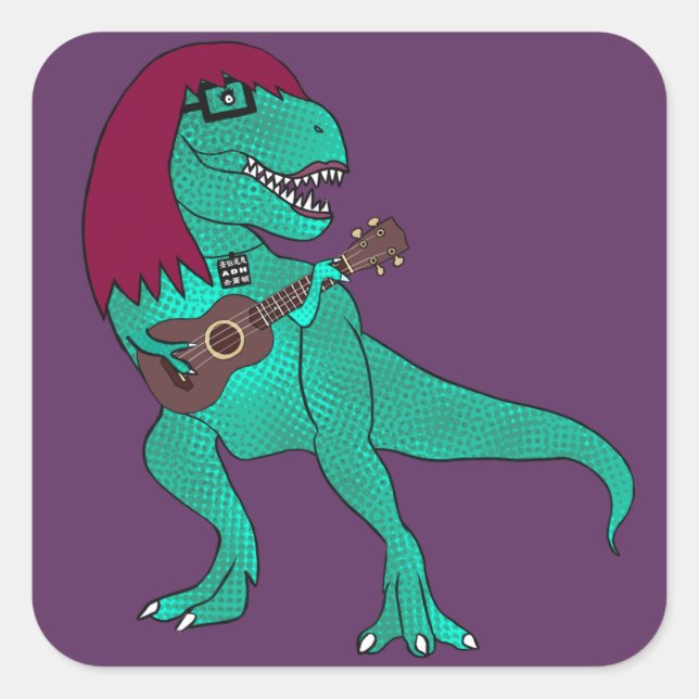 ADH T-Rex Quadratischer Aufkleber (Vorderseite)