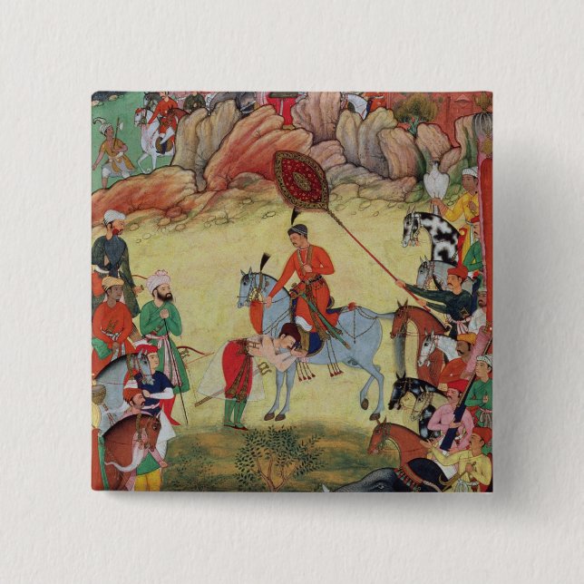 Adham Khan, der Akbar Ehrerbietung bei Sarangpur, Button (Vorderseite)