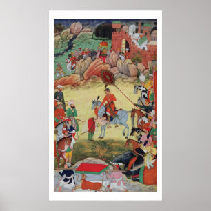 Adham Khan, der Akbar Ehrerbietung bei Sarangpur, Poster