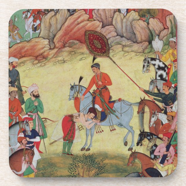 Adham Khan, der Akbar Ehrerbietung bei Sarangpur, Untersetzer (Vorderseite)