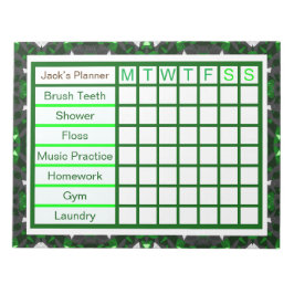 ADHD ADD Boy's Men's Weekly Checklist Planner Notizblock