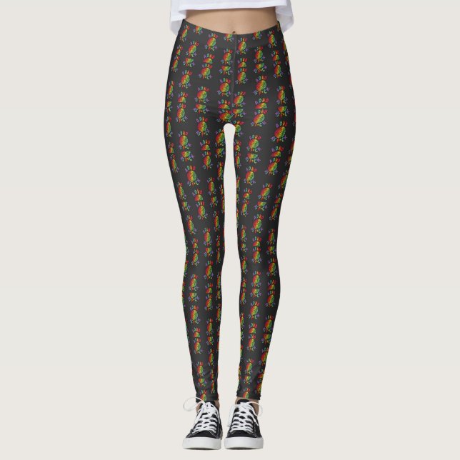 ADHD als F*ck-Regenbogenbraune Leggings (Vorderseite)