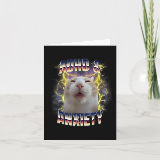 Adhd and angst Neurodivergenz Funny Albern Meme C Karte (Vorderseite)