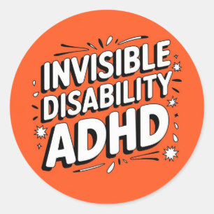 ADHD Aufkleber für unsichtbare Behinderungen