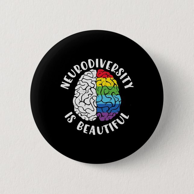 Adhd Autismus Bewusstsein Neurovielfalt ist schön Button (Vorderseite)