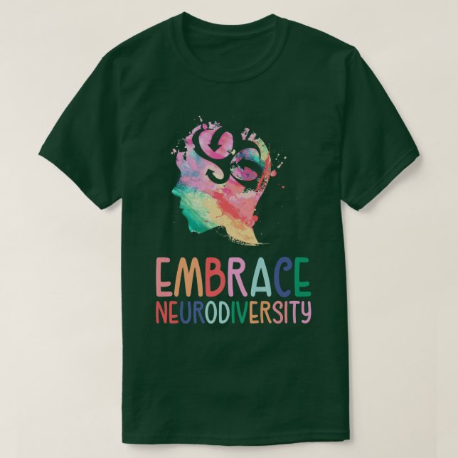 ADHD Autismus Bewusstseinsbildung Embrace Neurodiv T-Shirt (Design vorne)