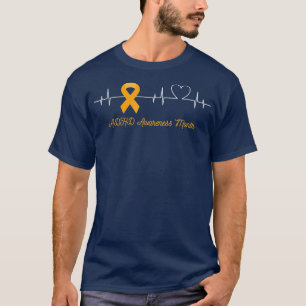 ADHD Awareness Monat Orange Ribbon Heartbeat T-Shirt