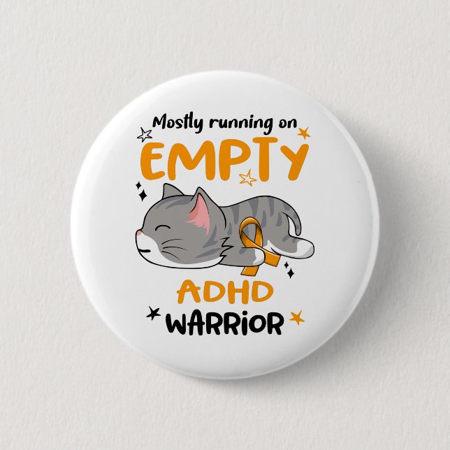 ADHD Awareness Month Ribbon Geschenke Button (Vorderseite)