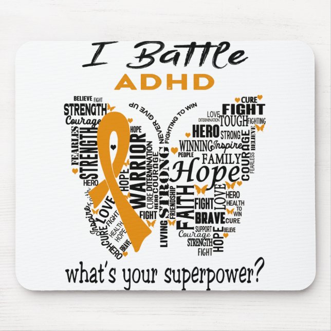ADHD Awareness Month Ribbon Geschenke Mousepad (Vorne)