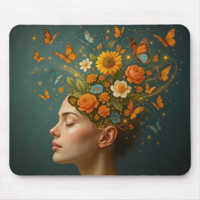ADHD Bloral Mind Bloom Butterfly Maus Pad Mousepad (Vorne)