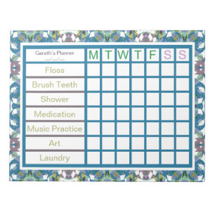 ADHD Boy’s Men’s Weekly Checklist Reminder Planner Notizblock