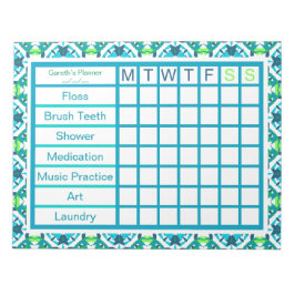 ADHD Boy's Men's Weekly Checklist Erinnerung Plann Notizblock