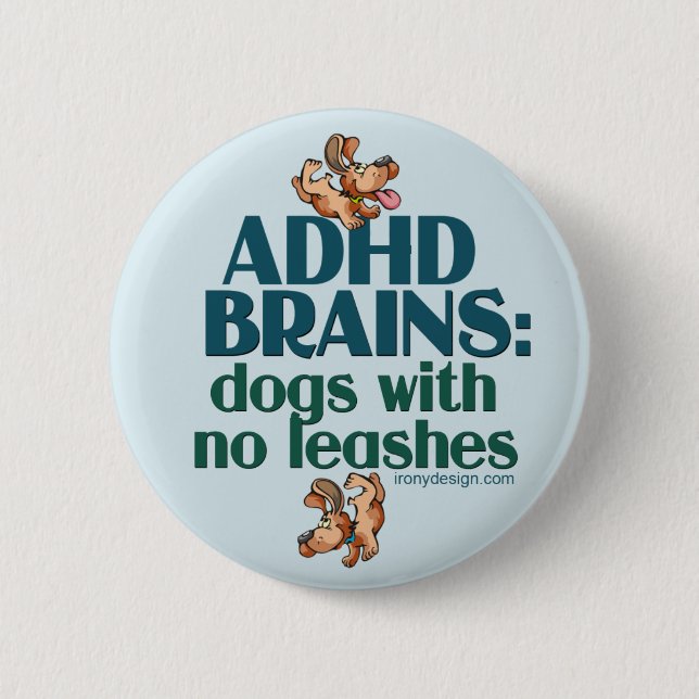 ADHD BRAINS (blau) Button (Vorderseite)