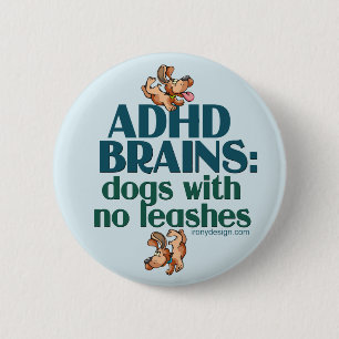 ADHD BRAINS (blau) Button