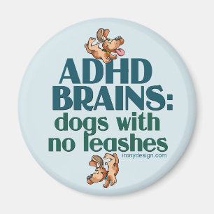 ADHD BRAINS (blau) Magnet