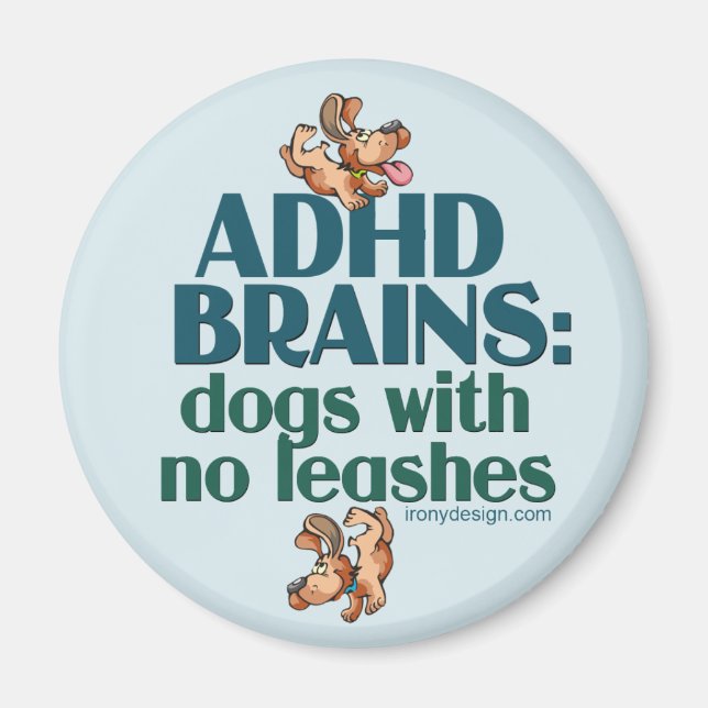ADHD BRAINS (blau) Magnet (Vorne)