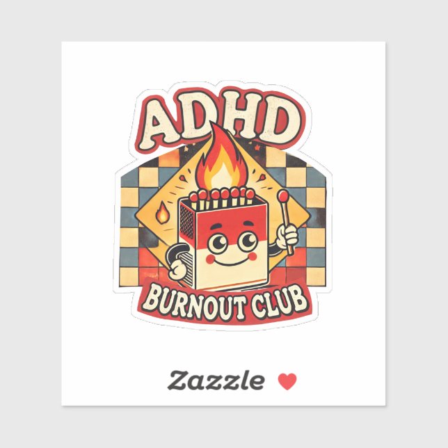 Adhd Burnout Club Aufkleber (Blatt)
