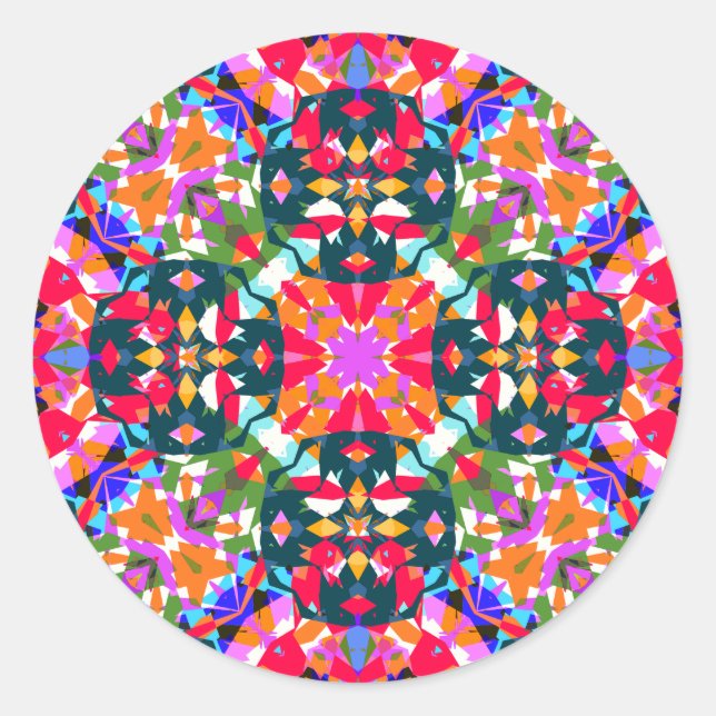 ADHD Dopamin Dekoration Positivitätsmuster farbig Runder Aufkleber (Vorderseite)