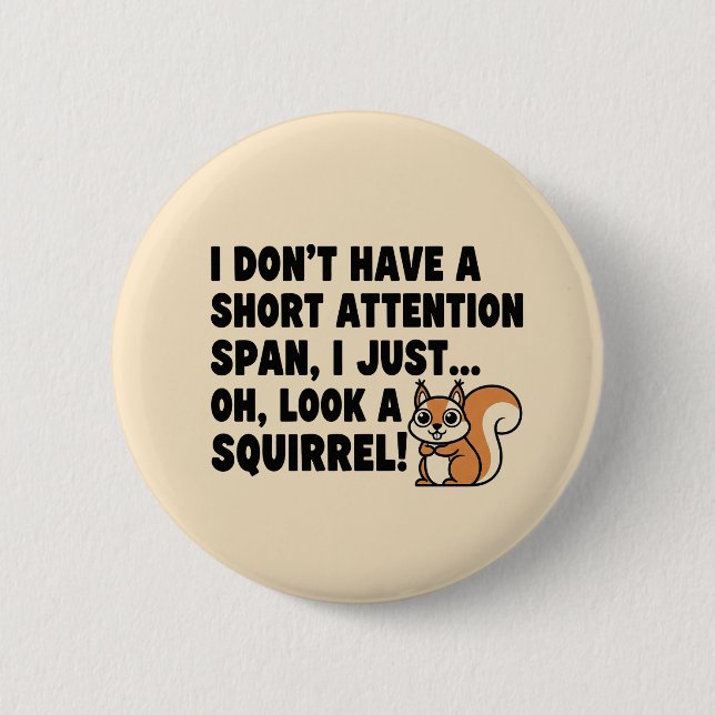 ADHD Eichhörnchen Shirt Kurz Achtung Span Spaß Button (Vorderseite)
