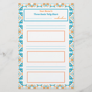 ADHD Girl's Goal Habit Tracker Tally Chart Kühlsch Briefpapier