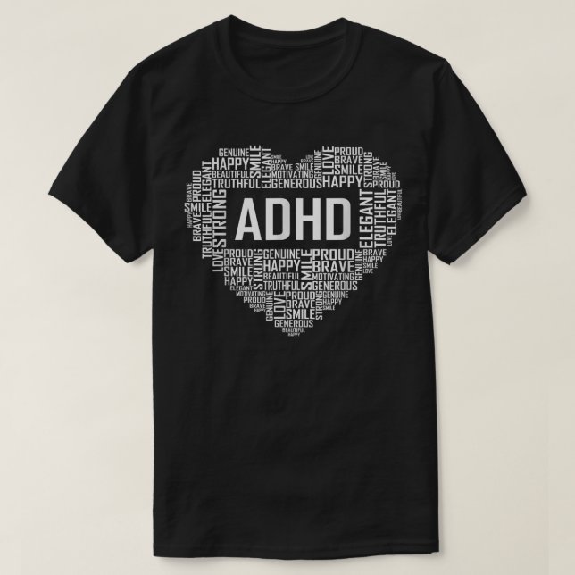 ADHD Heart Support Gift Proud ADHD Gifts  T-Shirt (Design vorne)