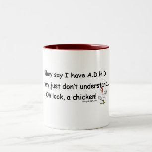 ADHD Huhn-Spaß Zweifarbige Tasse