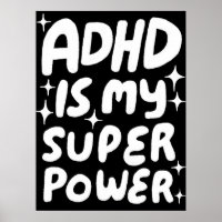 ADHD ist mein Superpower Fun Bubble Letters B&W