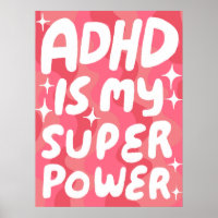 ADHD ist mein Superpower Fun Bubble Letters Pink