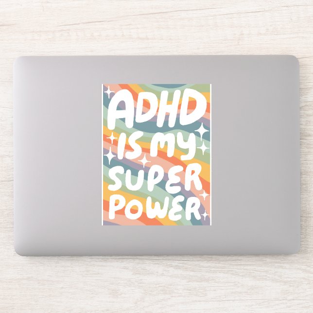 ADHD IST MEIN SUPERPOWER Fun farbenfrohe Blasen Bu Aufkleber (Computer)