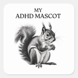 ADHD-Maskottchen Quadratischer Aufkleber