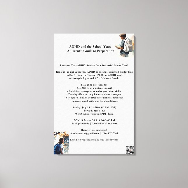 ADHD POSTER 13. Juli Leinwanddruck (Vorderseite)