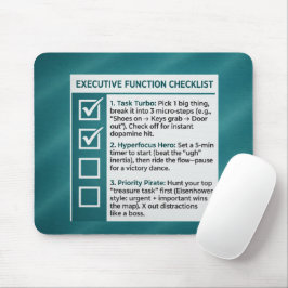 ADHD Productivity Executive Function Checklist Mousepad