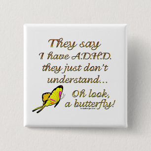 ADHD Schmetterling Button