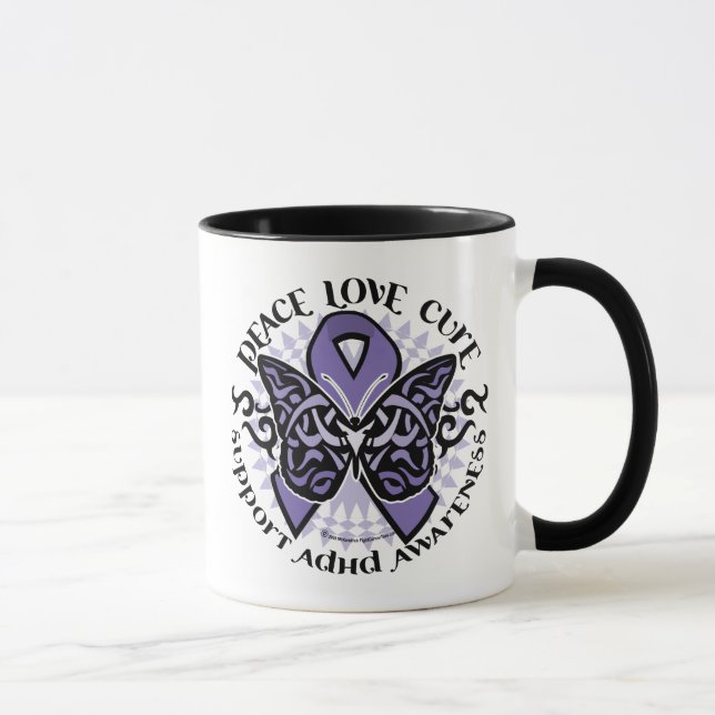 ADHD Schmetterling Stammes- 2 Tasse (Rechts)