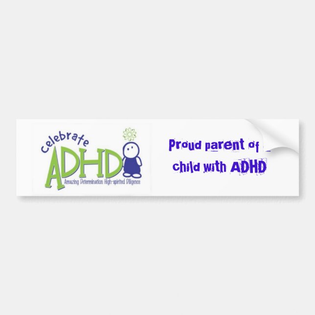 adhd, stolzes Elternteil eines Kindes mit ADHD Autoaufkleber (Vorne)