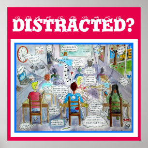 ADHD SYMPTOMEN POSTER "Distracted"