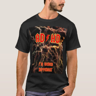 ADHD T-Shirt Lustig AC/DC Style Heavy Metal