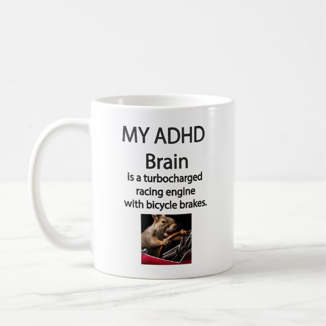 ADHD Turboladung Gehirn mit Fahrradbremsen Tasse (Links)