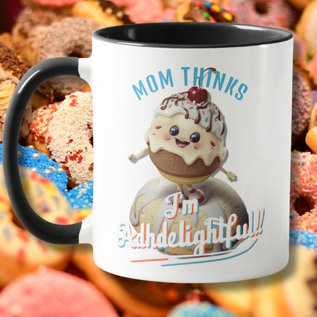 ADHDelightful Sundae Personalisiert ADHD Tasse (adhd, gift, advocate, mug, adhd mug, kawaii, cute, neurodiverse, neurodivergent, add)