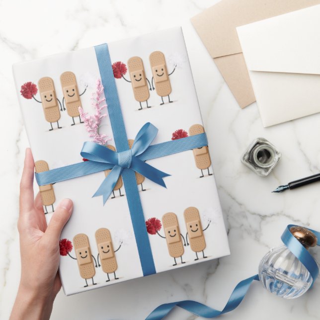 Adhesive Bandage Cheerleaders On White Geschenkpapier (Schenken)