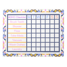 ADHS ADD Girl's Women's Weekly Checklist Erinnerun Notizblock
