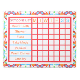 ADHS ADD Girl's Women's Weekly Checklist Erinnerun Notizblock